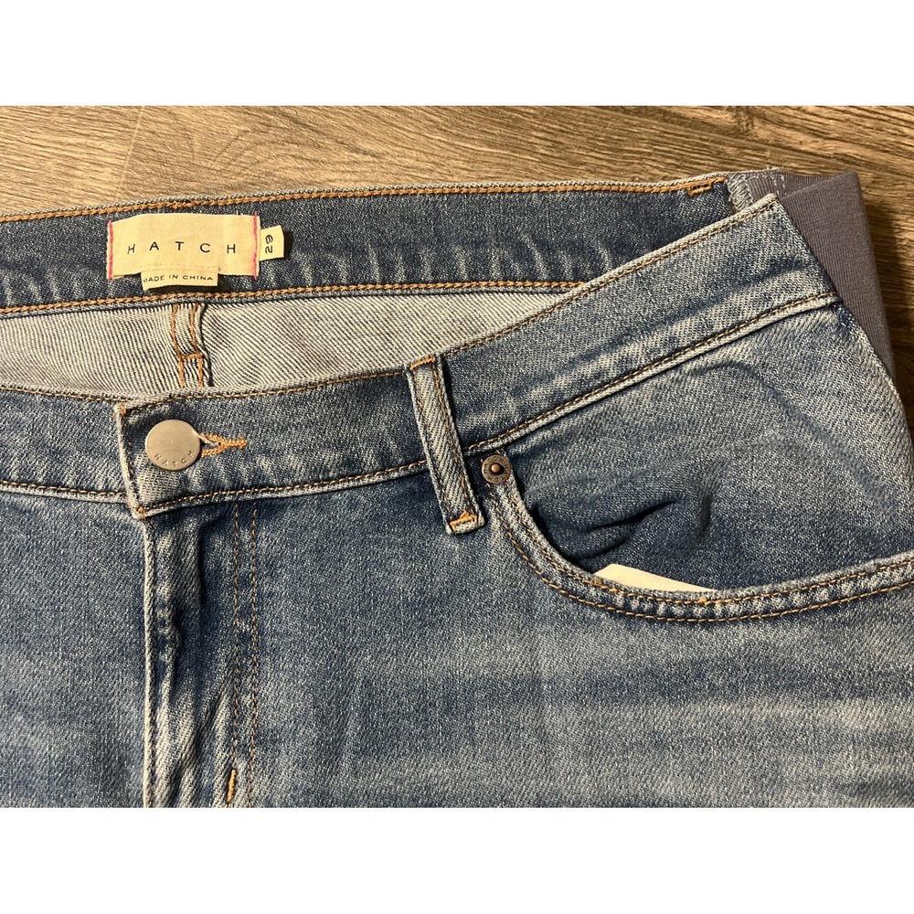 HATCH Strong Like A Mama Light Wash Capri Stretch Maternity Jeans Sz 29 (36x28)
